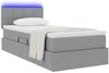 vidaXL LED-Speicherbett mit Matratze Hellgrau 100 x 200 cm Stoff 3371124 Bild 3