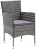 vidaXL 5-tlg. Garten-Essgruppe mit Kissen Poly Rattan Grau 3094981 Bild 4