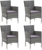 vidaXL 5-tlg. Garten-Essgruppe mit Kissen Poly Rattan Grau 3094981 Bild 3