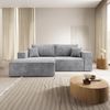 Selsey 'Farese Mini' Ecksofa mit Cordbezug, Schlaffunktion und Stauraum, Hellgrau, links Bild 2