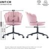 Merax Ankleidestuhl, Bürostuhl, blütenblattförmige Rückenlehne, schmetterlingsförmiges Lendenkissen, höhenverstellbar, weiches Sitzkissen, Rosa Bild 4