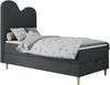 Kinderbett FLOW, Boxspringbett für Kinder, mit hohem Kopfteil, Einzelbett mit Matratze - 90x180 - Dunkelgrau Stoff - Topper T25 Bild 4