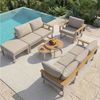 Odikalo Gartenlounge-Set Gartenmöbel Set Gartensitzgruppe mit verstellbaren Füßen, (robuste Metallbasis, 9cm dicken Kissen und 2er-Set Holztischen, freie Kombination für Terrasse, Balkon, Poolbereich) Bild 2