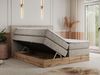 Boxspringbett VENETO KING, Doppelbett mit Multipocket-Matratze, Polsterbett mit Kopfstütze - 200 x 200 cm - Beige Stoff - H3 Bild 2
