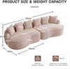 Flieks Chenille 4-Sitzer Sofa, modulares Cloud Sofa ohne Rahmen, extra tiefe Sitzfläche & extra groß, inkl. Kissen, Rosa Bild 4