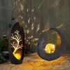 2er Set LED Solarleuchten, Baum, Mondsichel, schwarz Bild 2