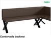 MEBLINI Eckbank für Esszimmer mit ausziehbarem Tisch - Küchenbank - Essecke - Sitzecke Küche - PETER - X-Beine 142x196x87cm Rechts - Braun Kunstleder/B Schwarz Hochgl. Bild 5