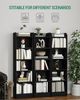 Bücherregal, 6-stöckiges Standregale, Aufbewahrungsregal, Regal für Sammlerstücke, Verstellbare Paneele, für Wohnzimmer, Büro, 24 x 48 x 169,5 cm, Schwarz Bild 3