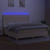 vidaXL Boxspringbett mit Matratze & LED Creme 200x200 cm Stoff, Härtegrad: H2 [3135466] Bild 4