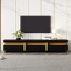 TV-Schrank 200 cm in Schwarz mit luxuriöser Marmor-Optik, 3 Schubladen, Kabelmanagement, für Fernseher bis 90 Zoll Bild 4