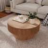 Celya Couchtisch Akzent-Teetisch rund 75 cm (Mit verstecktem Stauraum unter der Tischplatte, einzigartige Pilzform), idealen Ergänzung für Wohnzimmer, Schlafzimmer oder Büro Bild 1