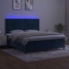 vidaXL Polsterbett mit Matratze & LED Dunkelblau 160x200 cm Samt Bild 4