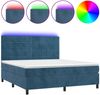 vidaXL Polsterbett mit Matratze & LED Dunkelblau 160x200 cm Samt Bild 2