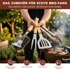 eluno Grillbesteck 4er-Set, Edelstahl und Bambus Bild 2