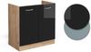 Spülenunterschrank R-Line Schwarz Hochglanz 80 cm AP Marmor Vicco Bild 5