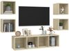 vidaXL 5-tlg. TV-Schrank-Set Sonoma-Eiche Spanplatte [3079622] Bild 3
