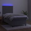 vidaXL Boxspringbett mit Matratze & LED Hellgrau 90x190 cm Samt 3135975 Bild 4