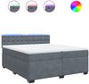 vidaXL Boxspringbett mit Matratze Dunkelgrau 200x200 cm Samt 3288715 Bild 2