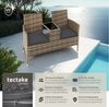 tectake Rattanstuhl Rattan Gartensitzbank (2er Set, 1 St), 2-Sitzer Bild 2