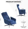Flieks Relaxsessel mit Liegefunktion – Bequemer Chenille-Loungesessel mit Fußstütze, moderner Fernsehsessel, Blau Bild 4