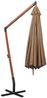 Sonnenschirm, Ampelschirm, Gartenschirm mit Mast Taupe 3,5x2,9 m Massivholz Tanne Bild 4