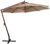 Sonnenschirm, Ampelschirm, Gartenschirm mit Mast Taupe 3,5x2,9 m Massivholz Tanne Bild 2