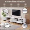REDOM Lowboard Minimalistischer TV-Schrank mit Geometrischem Liniendesig (Fernsehtisch, 1 St, 2 Türen, 2 Schubladen, 2 offene Fächer), Viel Stauraum Bild 3