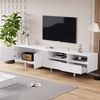 REDOM Lowboard Minimalistischer TV-Schrank mit Geometrischem Liniendesig (Fernsehtisch, 1 St, 2 Türen, 2 Schubladen, 2 offene Fächer), Viel Stauraum Bild 5