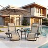 Yaheetech Gartenliege 3 Stk. Gartenmöbel-Set aus Zero-Gravity-Liegestuhl & Klapptisch, 2 × Gartenliege, 1 × Klapptisch, Relaxliege Klappbar & Tragbar mit Auflage & Becherhalter & Kopfkissen Bild 3