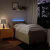 Boxspringbett mit Matratze, Stoff, Viereckige, grauer Fuß, Creme, 80x200 cm, true Bild 5