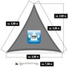 3x3x3m UV Sonnensegel Atmungsaktiv mit Befestigung Grau Bild 3