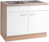 Menke Küchen Spülenunterschrank SONEA, Eiche Sonoma Dekor, Weiß, mit 2 Türen, Breite 100 cm Bild 1