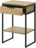 Beistelltisch >CESURA< in Eiche, schwarz, Melamin, Metall - 30x60x40cm (BxHxT) Bild 3