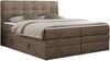 Boxspringbett mit Kopfteil und Topper, Polsterbett - LUKA-KING - 200x200cm - Braun Velours - H3 Bild 3
