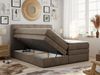 Boxspringbett mit Kopfteil und Topper, Polsterbett - LUKA-KING - 200x200cm - Braun Velours - H3 Bild 2