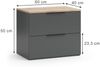 Sideboard Wido Anthrazit 60 x 50 cm mit 2 Schubladen Vicco Bild 3