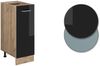 Apothekerschrank R-Line Schwarz Hochglanz 30 cm ohne Arbeitsplatte Vicco Bild 5
