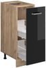 Apothekerschrank R-Line Schwarz Hochglanz 30 cm ohne Arbeitsplatte Vicco Bild 4