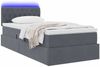vidaXL LED-Speicherbett mit Matratze Dunkelgrau 90 x 200 cm Samt 3371428 Bild 3