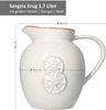 Saskia Wein- & Sangria Krug 1,7 Liter I Weiße Karaffe mit Zitrusfrucht-Dekor I Steingut Bild 5