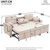 Schlafsofa Leinen mit Stauraum & Chaiselongue, 211 x 136 x 87 cm, Beige Bild 4