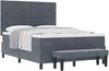 vidaXL Boxspringbett mit Kissen Dunkelgrau 200 x 160 cm Samt 3344523 Bild 2