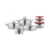Karaca Topf-Set Cook & Store V2 - 13-tlg Stahl Kochgeschirr Set mit Vorratsdose Bild 2