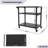 PROREGAL® Servierwagen VULCAN Outdoor 3 Ablagen Metall Grillwagen Wetterfest Grilltisch Bild 3