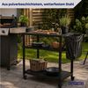 PROREGAL® Servierwagen VULCAN Outdoor 3 Ablagen Metall Grillwagen Wetterfest Grilltisch Bild 2