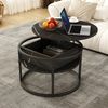 Couchtisch Marlo Schwarz/Marmor-Weiß 57 x 57 cm Vicco Bild 3