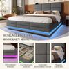 OKWISH Polsterbett Stauraumbett Funktionsbett (mit hydraulischem Stauraum & LED – höhenverstellbares Kopfteil + USB/Type-C, 160x200 cm), mit Matratze Bild 4