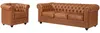 Vente-unique - CHESTERFIELD Sofa and armchair set Leder Braun - B 78 cm88 cm x H 72 cm x L 82 cm205 cm Bild 2