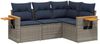 vidaXL 4-tlg. Garten-Sofagarnitur mit Kissen Grau Poly Rattan 3226775 Bild 2