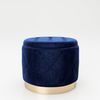 PLAYBOY - Pouf LIZ" gepolsterter Sitzhocker mit Stauraum, Samtstoff in Blau und Chesterfield-Optik, goldener Metallfuss, Retro-Design" Bild 5